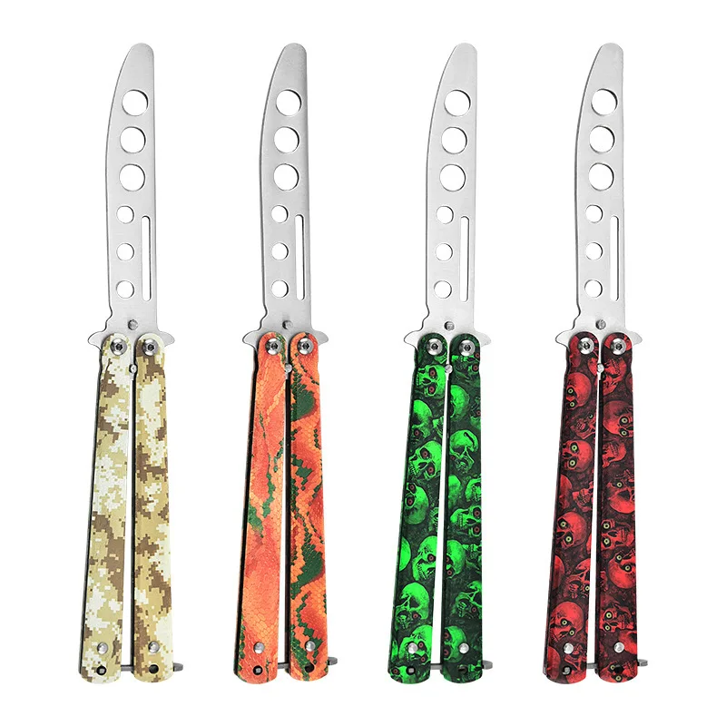 

Foldable Butterfly Knife Beginner CSGO Balisong Trainer Stainless Steel Pocket Practice Knife Training Tool for Outdoor Games