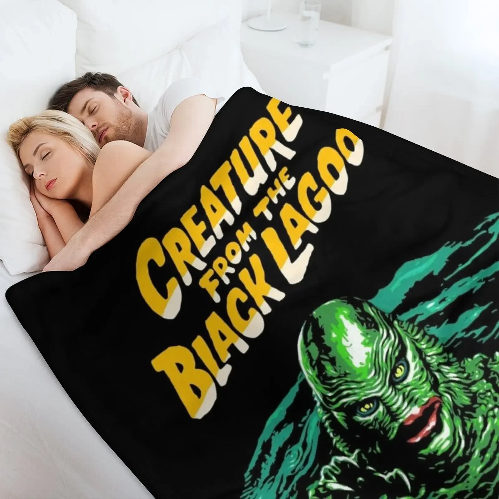 Ретро винтажное одеяло Существо из черной лагуны движущееся декоративное мягкие