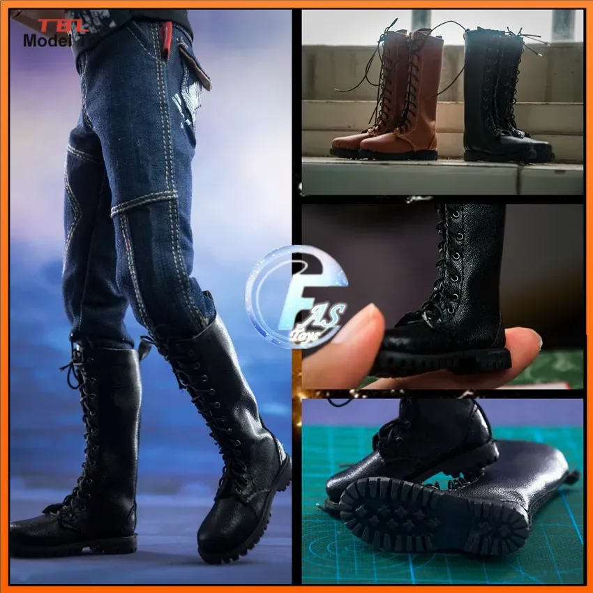 1:6 масштаб черные коричневые ботинки Martin Военная обувь модель для 12 В фигурка