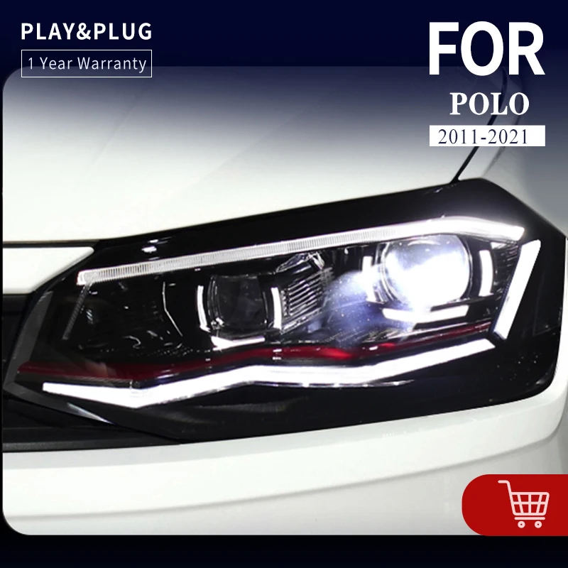 

Accessories for VW Polo Headlights 2011-2018 Vento LED Headlight New Polo Design DRL Hid Head Lamp Bi Xenon Beam Car Styling