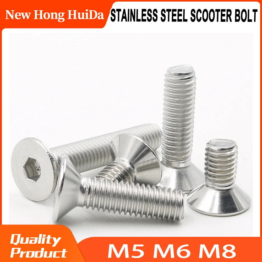 

Stainless Steel M5 M6 M8 Countersunk Hex Socket Screws Metric Threaded Hexagon Metalworking Machine Bolts Screw Flat Head Bolt