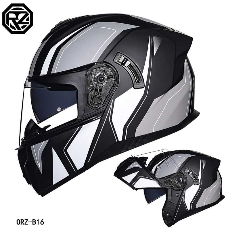Модуль мотоцикла ORZ шлем с двойной линзой анфас для мотокросса одобренный DOT Moto