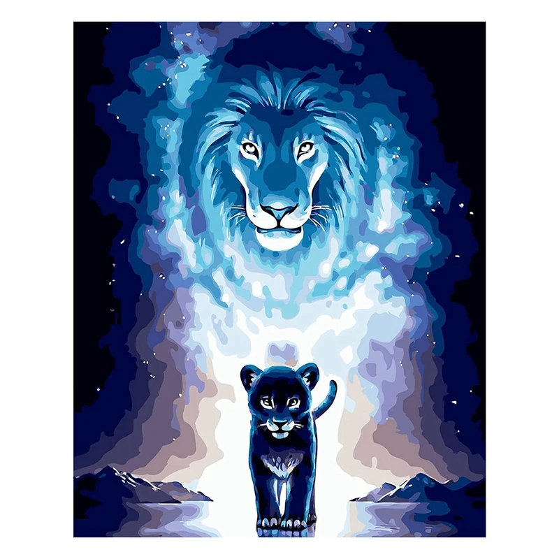 

Paint By Numbers Kit For Adults & Kids,Lion DIY Painting On Canvas,Arts Craft For Wall Decor,16X20 Inch Frameless