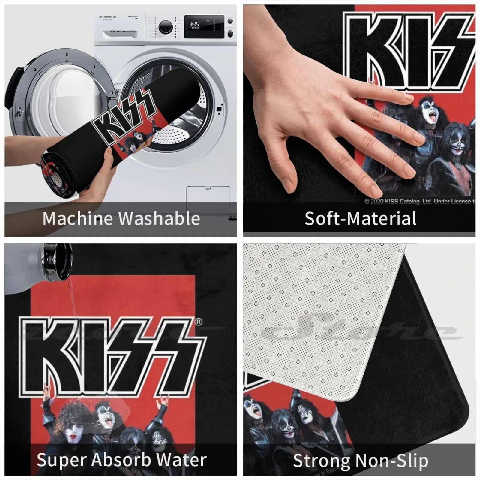 Мягкий Нескользящий Коврик Kiss The Band коврик подушка поцелуй художественный музыка