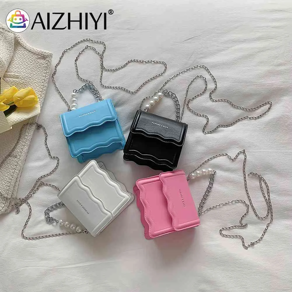 

Модная женская сумка через плечо, однотонная женская мини-сумка из искусственной кожи на цепочке, кошелек для денег и телефона для покупок, ...