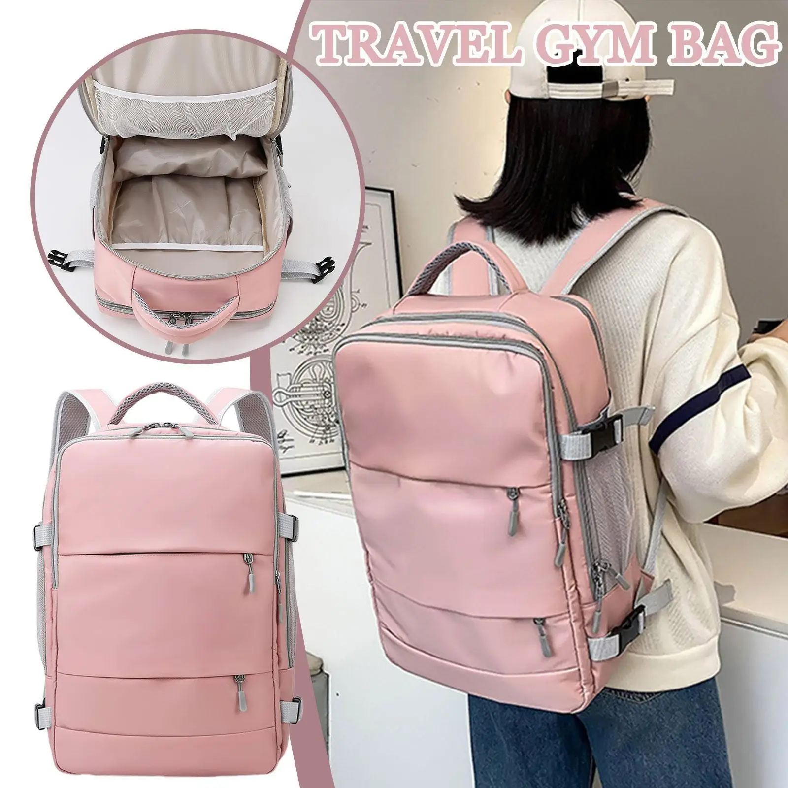 

Large Travel Backpack Women Hiking Backpack Waterproof Outdoor Sports Daypack Rucksack Casual Bag Mummy Bag School Diaper Z0H1