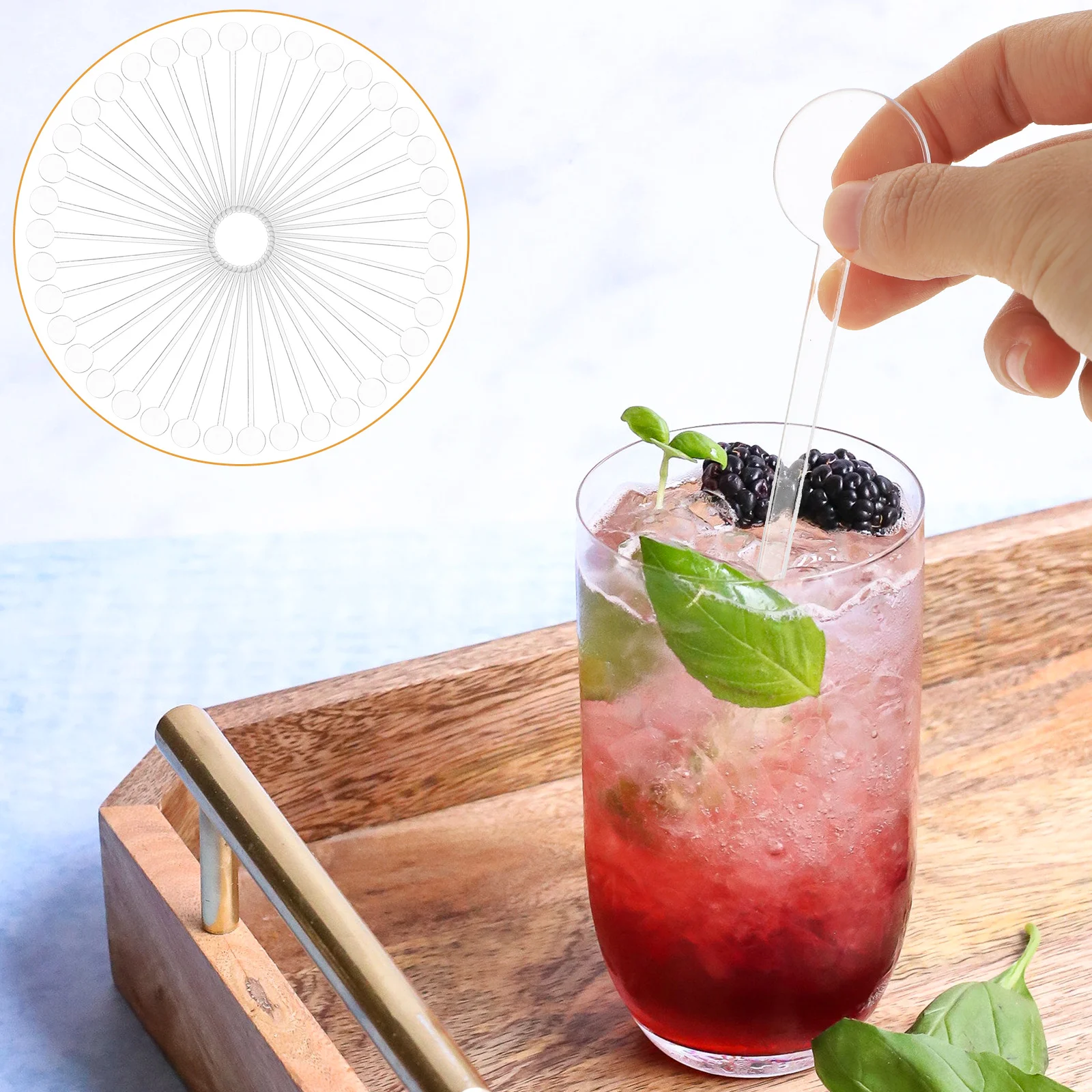 

Stirring Rod Round Tip Coffee Stirrers Juice Mixing Sticks Plastic Cocktail Beverage Drink