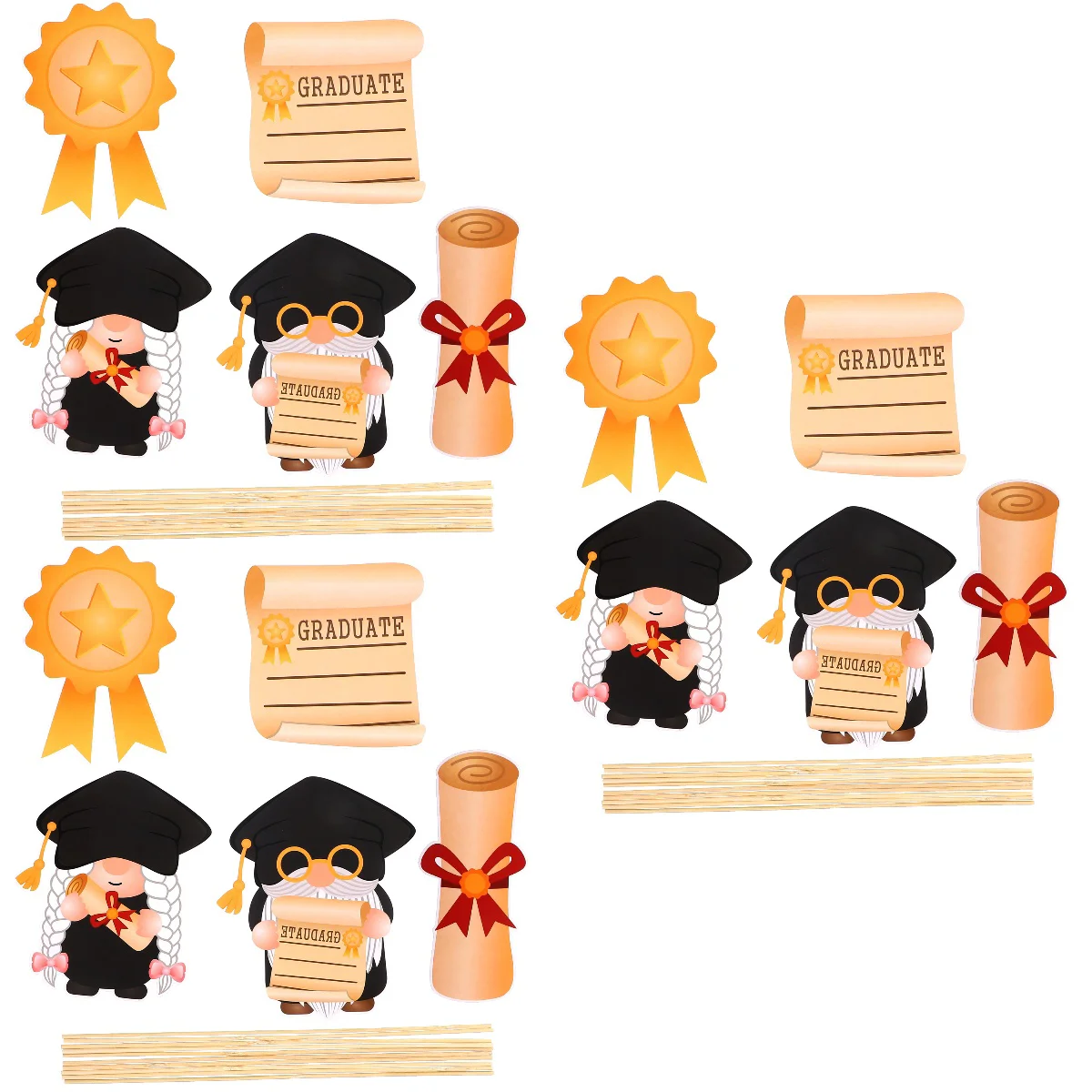 

30 Pcs Gnome Vase Cuttings Grad Decorations Graduation Party Table Top Centerpiece Sticks Flower Ornament Supplies Container