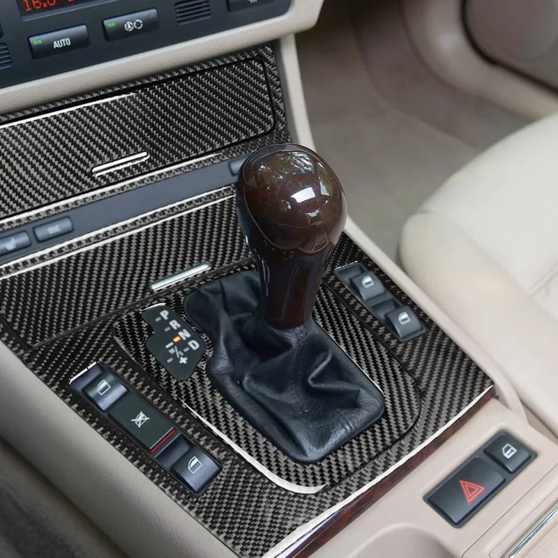

Carbon Fiber Stickers Car Gear Shift Panel Modification Cover Trim Strips For BMW 3 Series E46 98-04 Car Inner Accessories