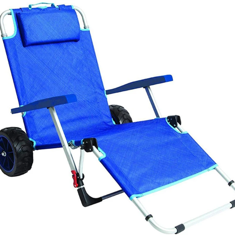 

Hot sale folding with wheel beach chair cart beach chair portable camping chair outdoor