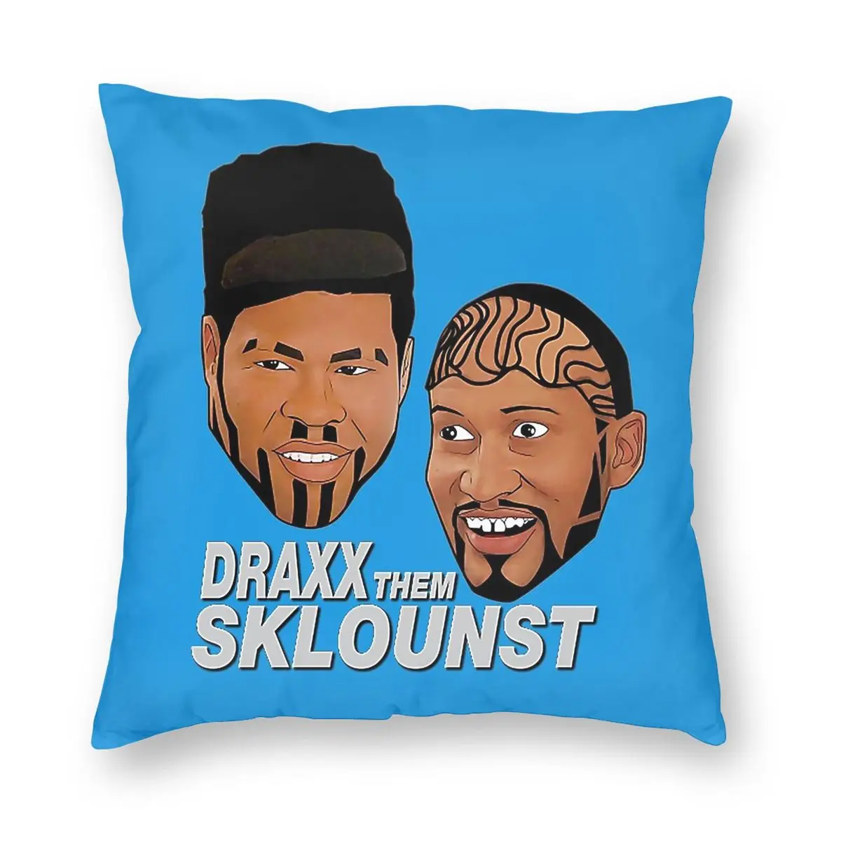 Фото Наволочка Key & Peele Draxx Them Sklounst квадратная, из полиэстера, льна, бархата, с креативным декором на молнии, оптом для декора комнаты №5