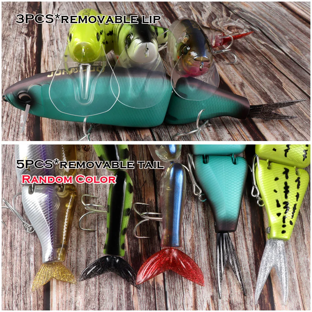 JOHNCOO Swimbait Big Fishing Lure Artificial Hard Bait 135mm 160mm Jointed Fishing Lure for Predator Wobbler Minnow Pike