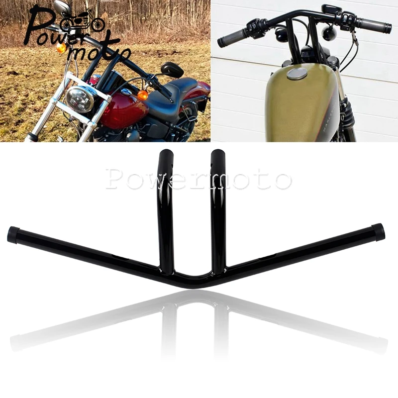 

Черный мотоциклетный ретро-руль 1 "25 мм, 6", Т-образный руль, руль для Harley Electra Glide Sportster XL 883 1200 Dyna