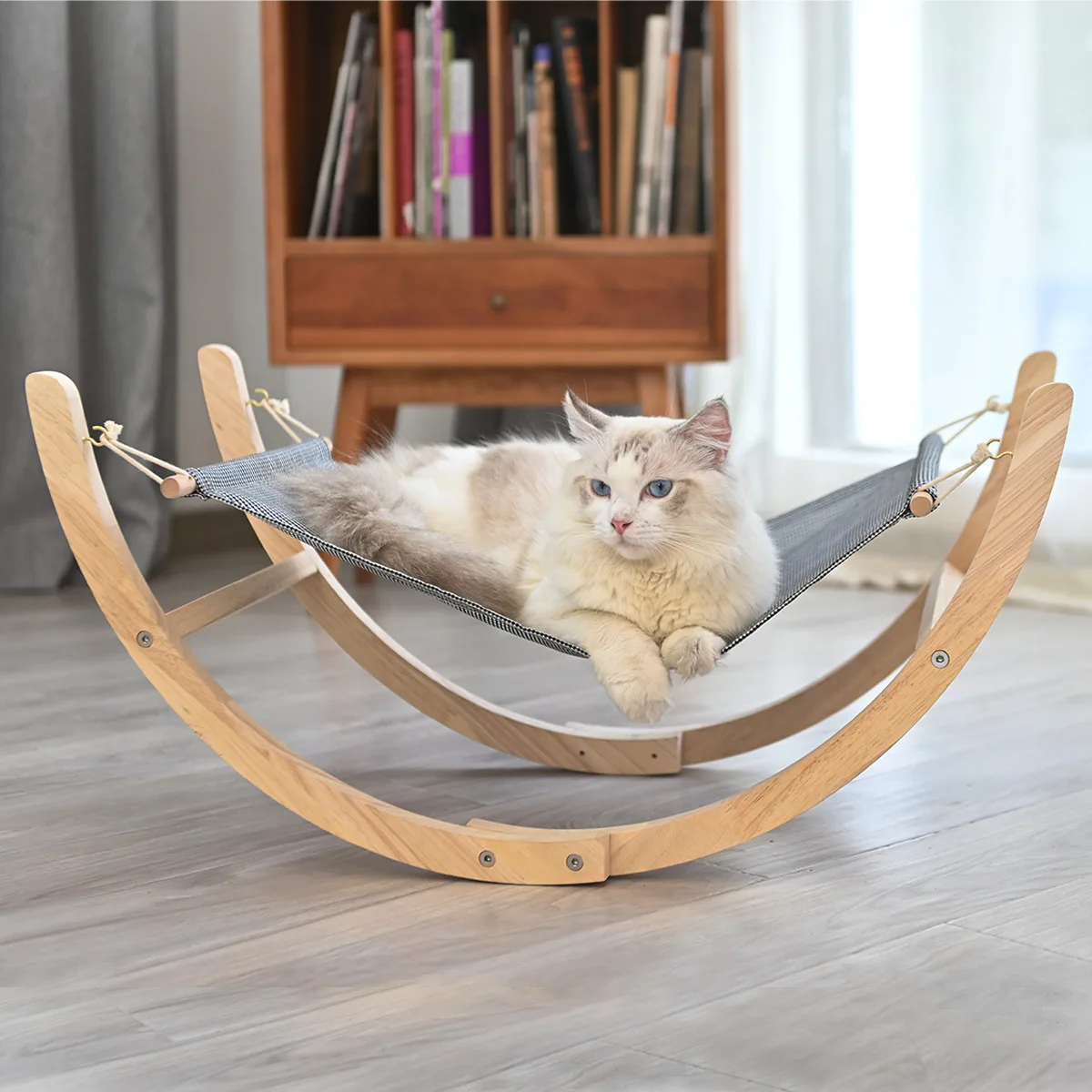 Pet Cat Rocking Chair Bed Solid Wood Cat Kennel Cat Hammock Cat Hanging Basket Pet Furniture