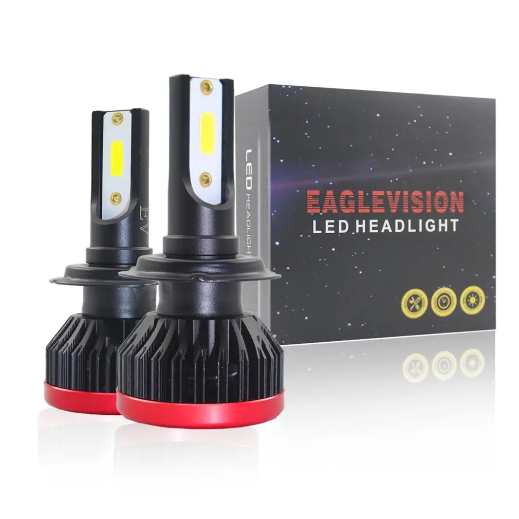 

New Car Light H76000K Automobiles Headlamp Bulb EV7 Mini LED Headlights 12V