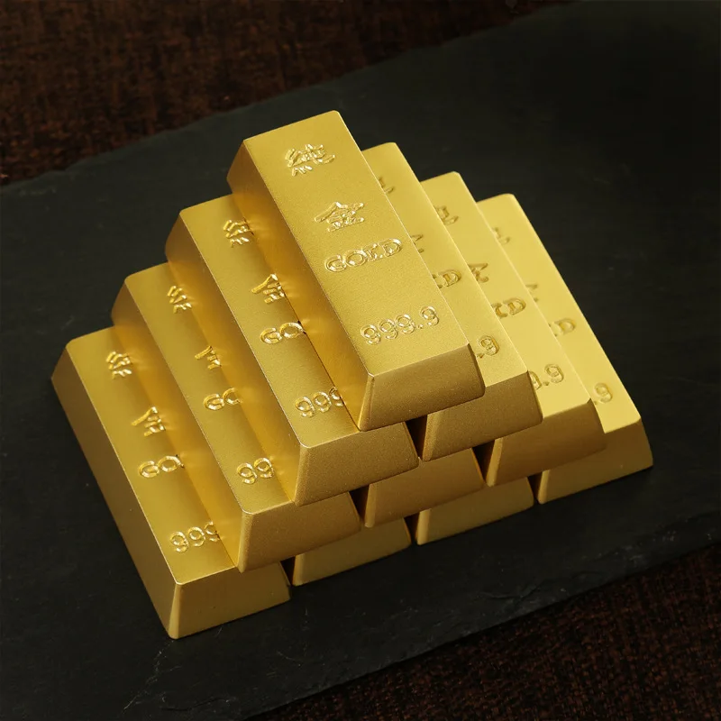 

1 Pcs Pure Brass Simulated Gold Bars Brass Solid Props Gold Nuggets Gold Bricks Copper Bars Small Ornaments Handicrafts