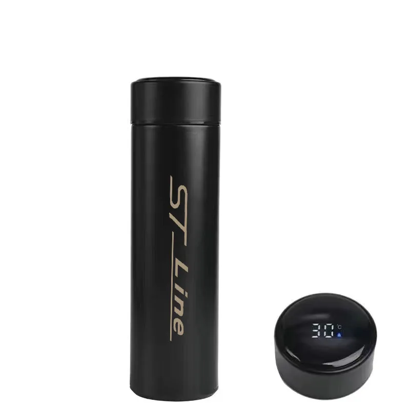 

500ML Intelligent Thermos For FORD ST LINE STLINE Mk3 Mk4 Temperature Display Customize Logo Stainless Steel Vacuum Water Cup