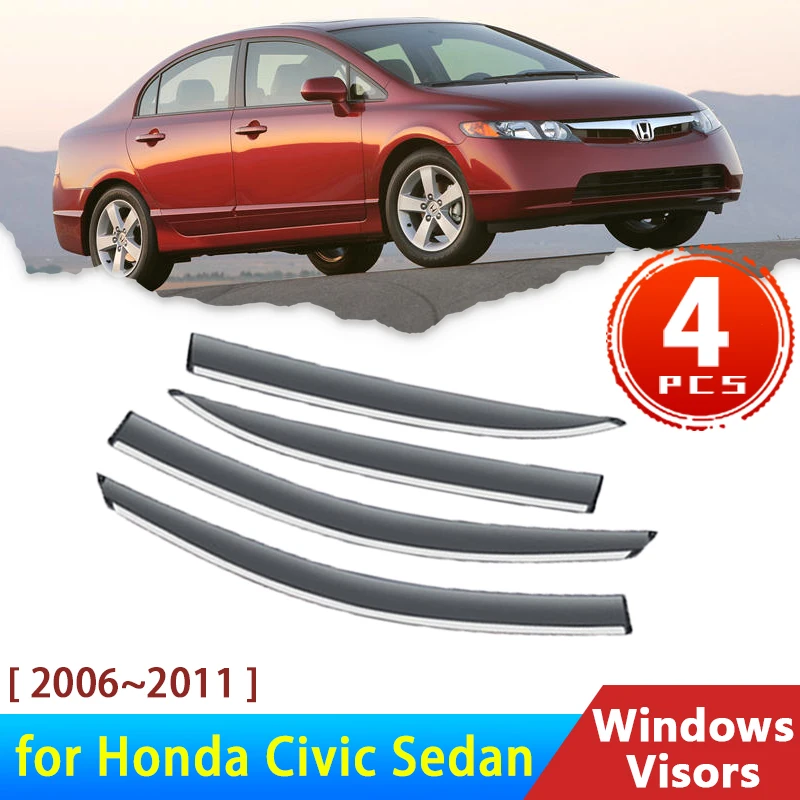 

Deflectors Windshield for Honda Civic 8 Acura CSX Sedan 2006~2011 2008 2010 Accessories Car Side Window Visor Trim Rain Eyebrow