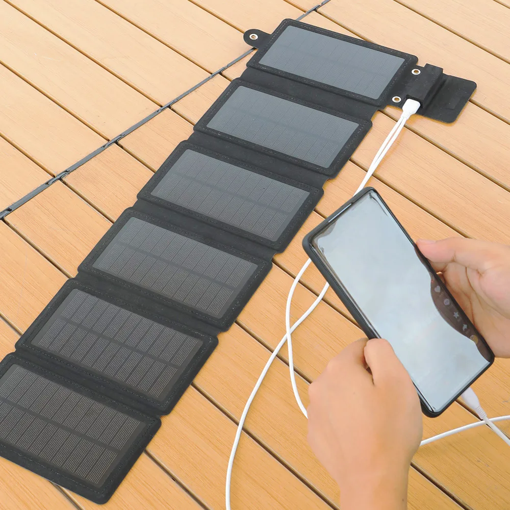 

10W Folding Solar Power Charger Output 5V 2A Camping Solar Battery Charger for Cell Phone USB Type C Plug Portable Mini Size OEM