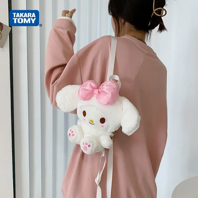 

Takara Tomy Cute cartoon my melody backpack bag in fall and winter plush doll children kawaii small backpack