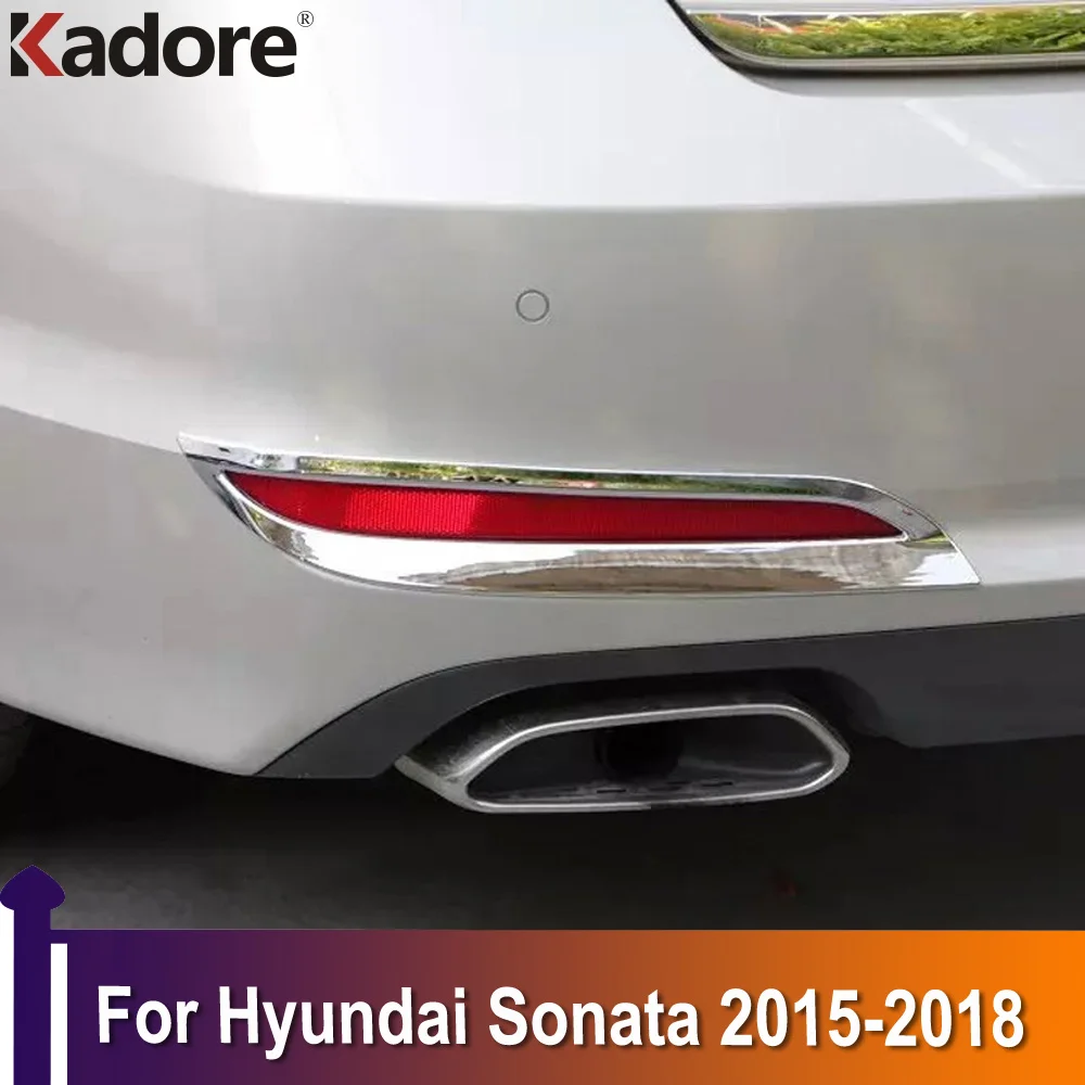 For Hyundai Sonata 2015 2016 2017 2018 Rear Reflector Fog Light Lamp Cover Sticker Decoration Trim Exterior Accessories