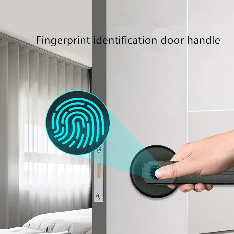 Черный Электронный смарт-замок со сканером отпечатков пальцев двухрежимный