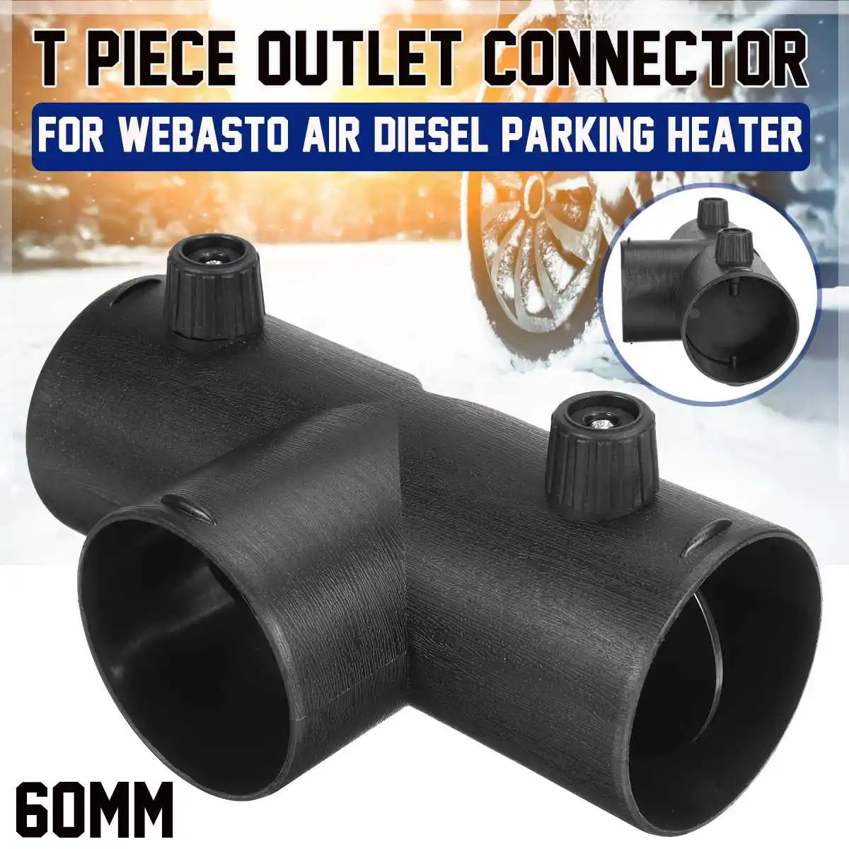 

Air Vent Ducting T Elbow Pipe Outlet Exhaust Connector Joiner 60/75mm For Webasto Diesel Parking Heater Accessory