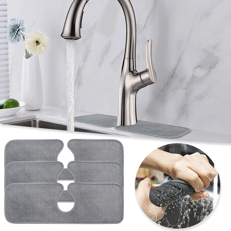 

Абсорбирующий коврик для кухонного смесителя, защита от брызг на раковину, из микрофибры, для кухонного стола