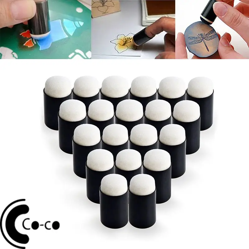 

10Pcs/Set Finger Painting Sponge Daubers Sponger Foam Applying Ink Chalk Inking Staining DIY Painting Craft Set Painting Tools