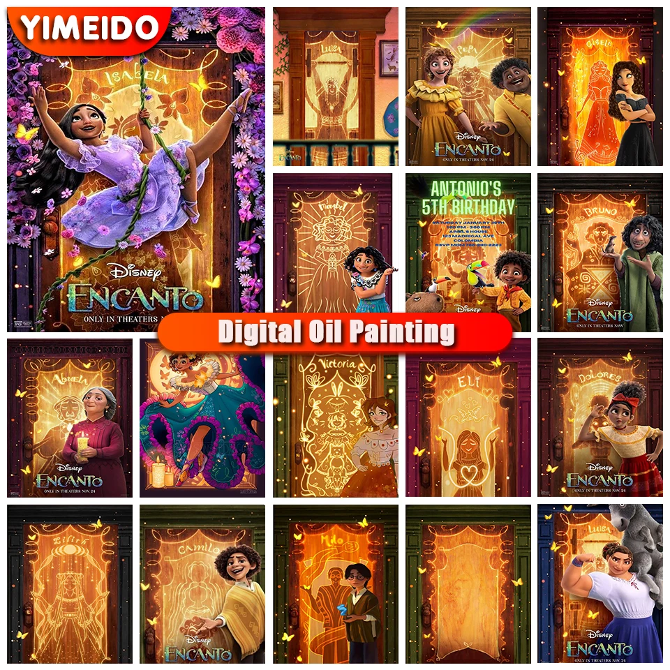 

Disney Painting By Numbers girl Art Pictures Children'S Room Painting kit Diy Oil Paint By Number Cartoon Drawing on Canvas