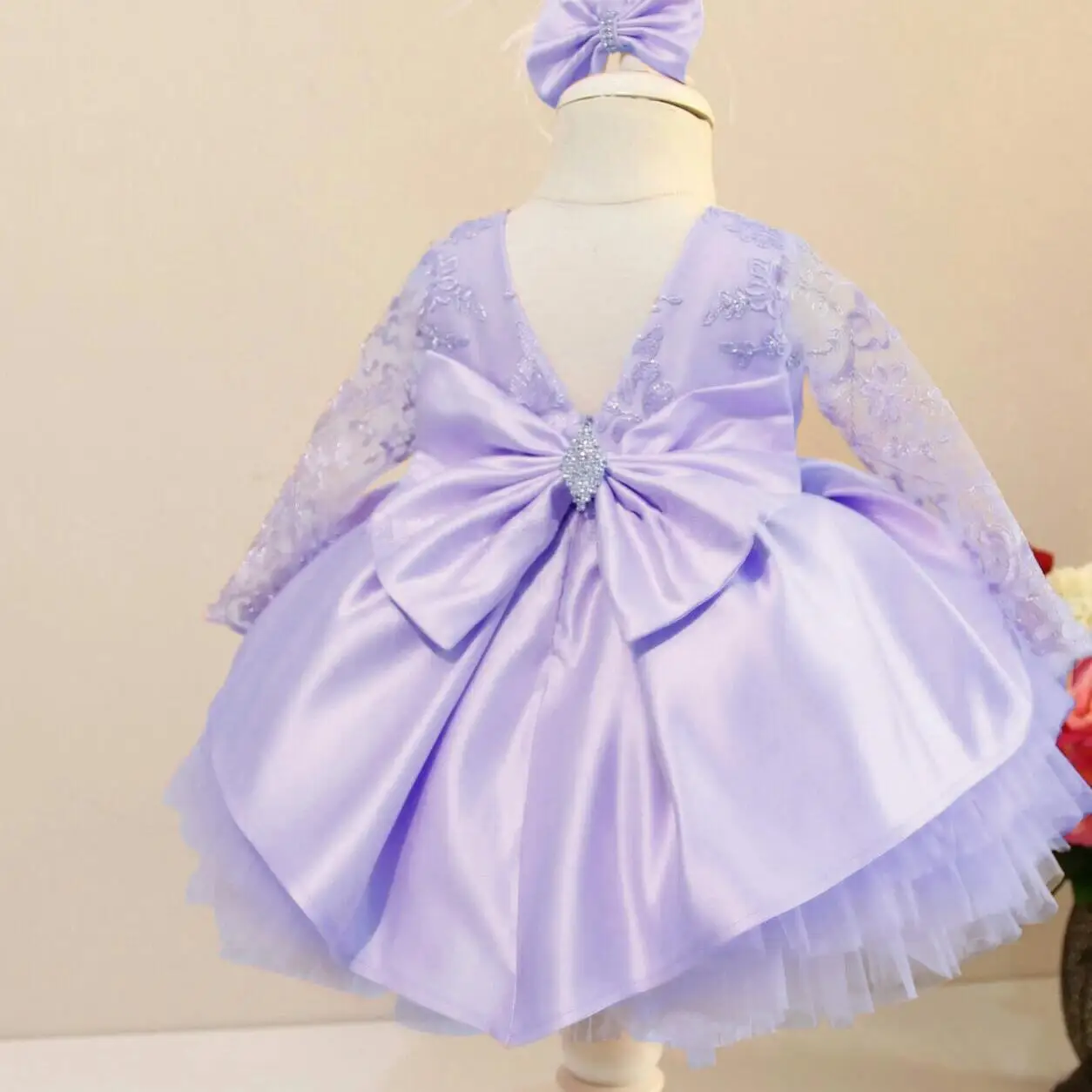 

Детское свадебное платье принцессы для девочек, детская одежда с длинным рукавом и открытой спиной, элегантные рождественские детские плат...