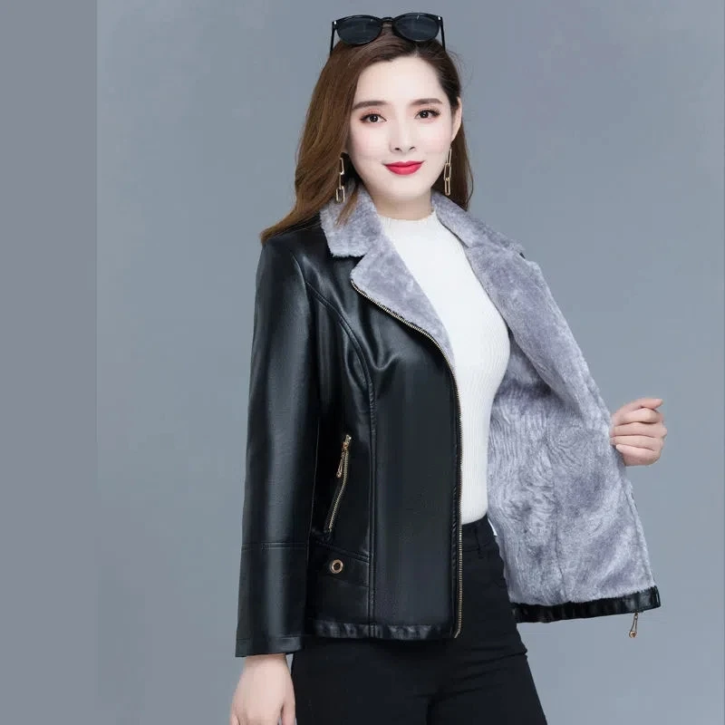 Women Leather Jacket Thicken Leather Jacket Women 2022 Korean Coats Winter Leather Jacket for Women Coat Women Heavy Jackets