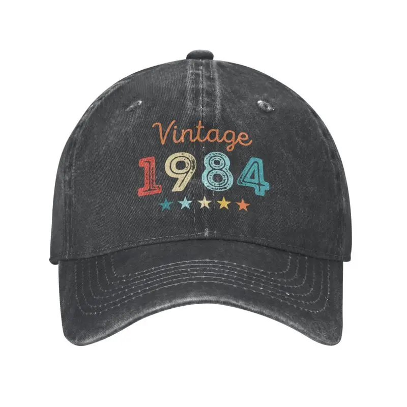 

Винтажная хлопковая бейсболка на заказ, сделанная в 1984 году, для дня рождения, для мужчин и женщин, регулируемая шапка для отца, уличная одежда