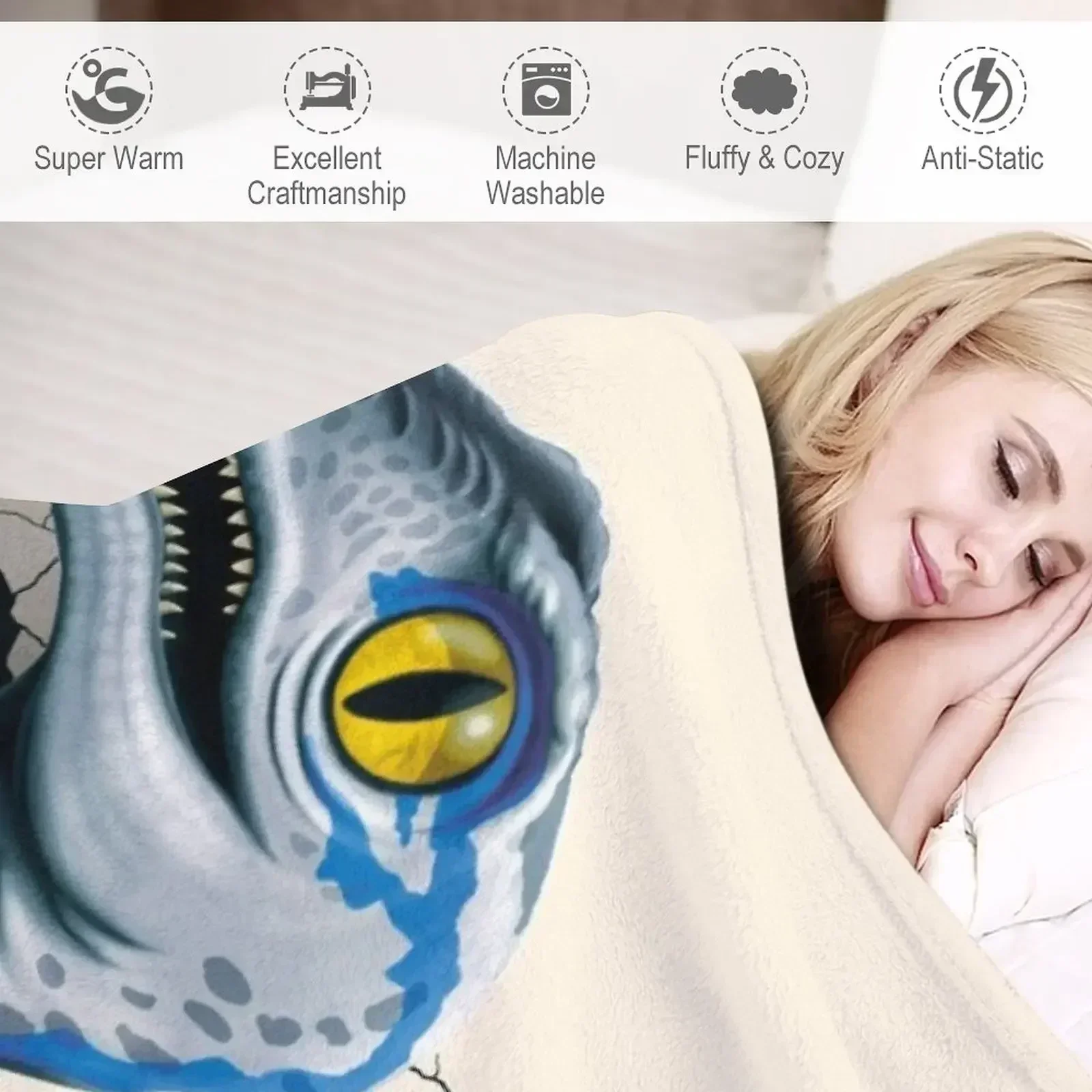 Мир Юрского периода - голубое одеяло для велоцираптора самое мягкое покрывала