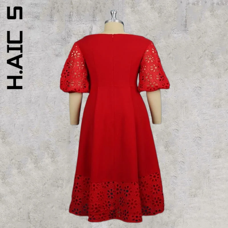 Женское платье с коротким рукавом H. АИК модное миди открытыми плечами кружевная
