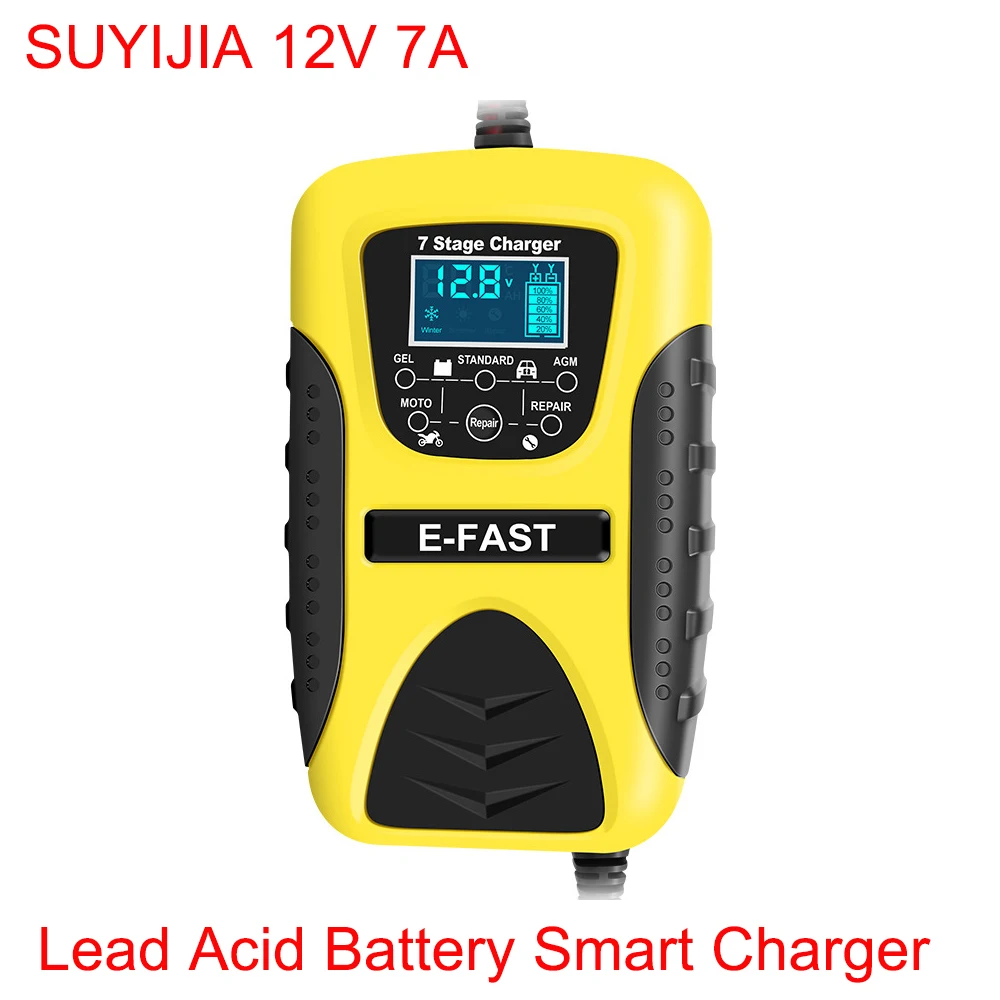 

Original 12V 7A Battery Lead-acid Battery Charger Car Motorcycle Repair Charger Smart Charger