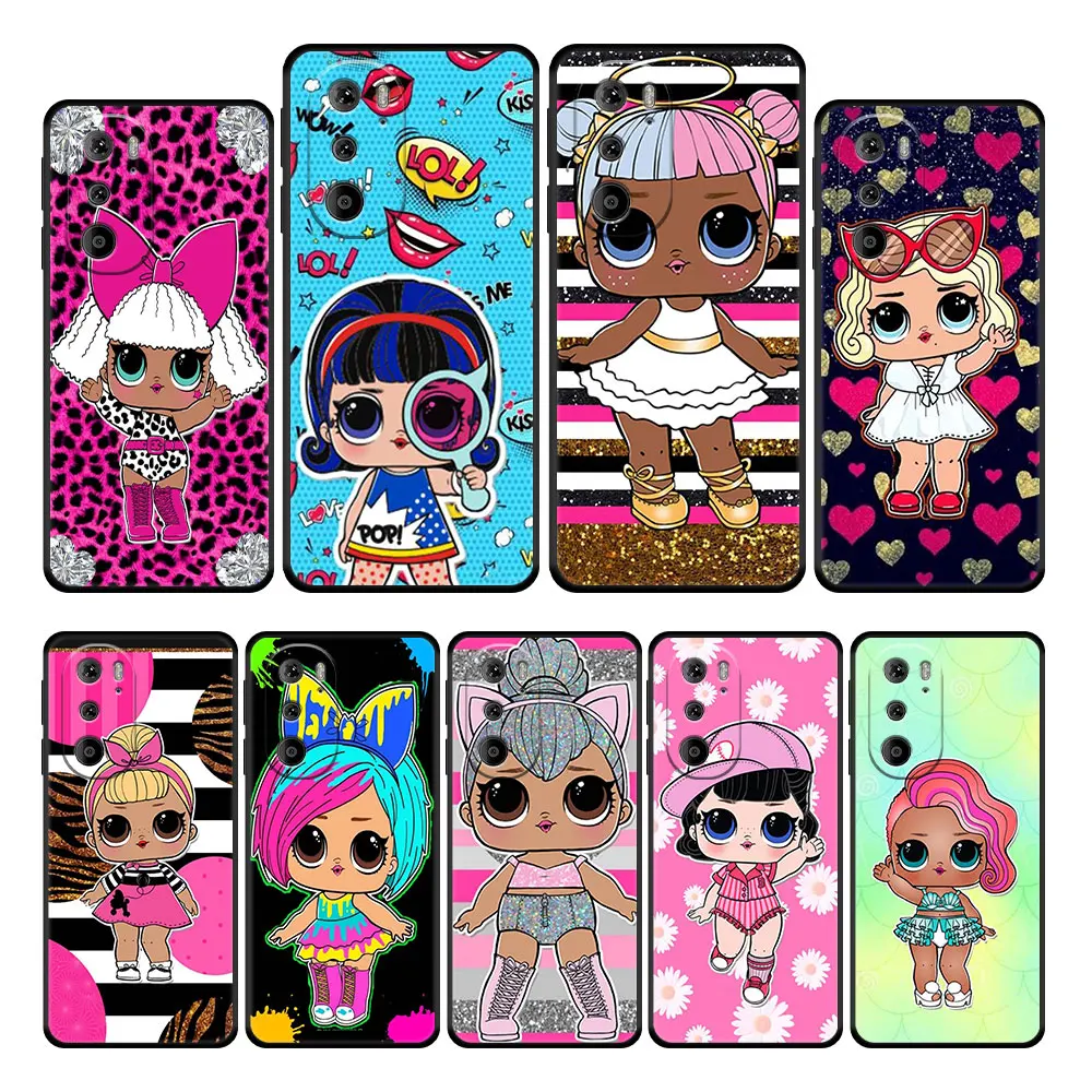 

LOL Surprise Aesthetic Black Case Coque for Moto G30 G31 G71 Edge 20 30 Pro G22 G51 5G G60 X30 S30 G200 One Phone Celular Full