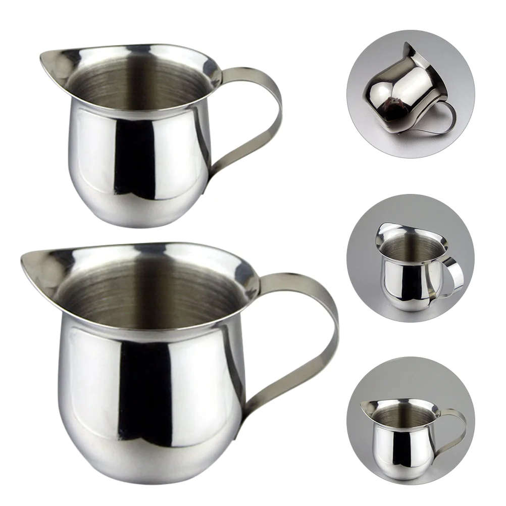 

Pitchercreamer Bar Metal Cups Cup Frothing Pitchers Coffee Accessory Frother Container Jugs Vintage Barista Steam Sauce