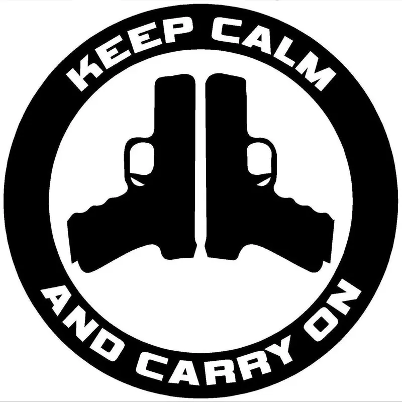 

Keep Calm and Carry On -Gun Control Наклейки на автомобиль, отражающий виниловый Стайлинг, черный, для Cadillac, наклейки 12,7 см * 12,7 см