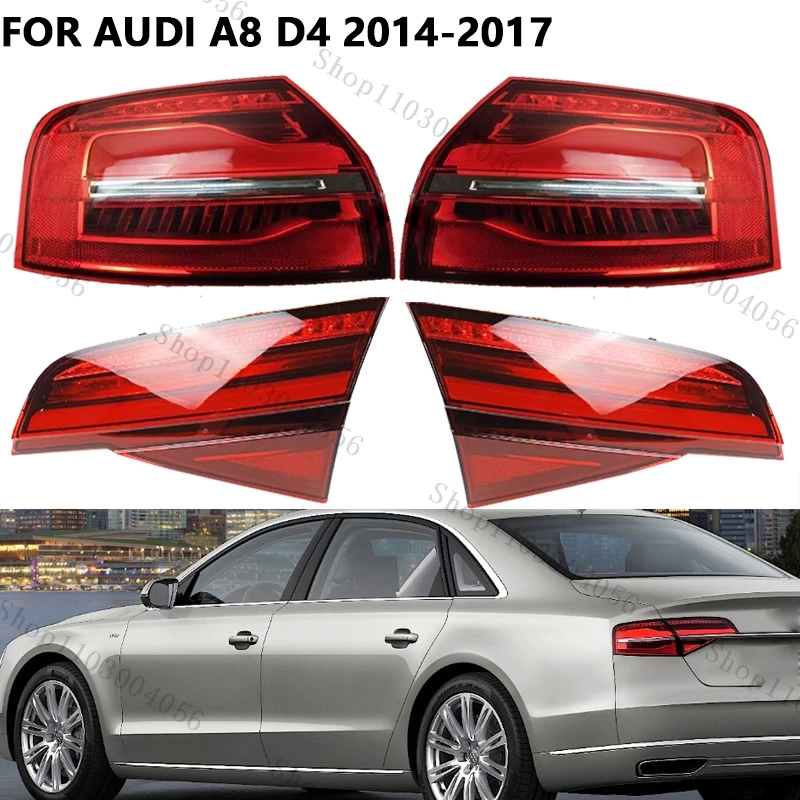 Фото LED Tail Light For Audi A8 D4 2014 2015 2016 2017 Taillight Rear Lamp Brake Lamp Signal Parking Lights 4H0945095K №1