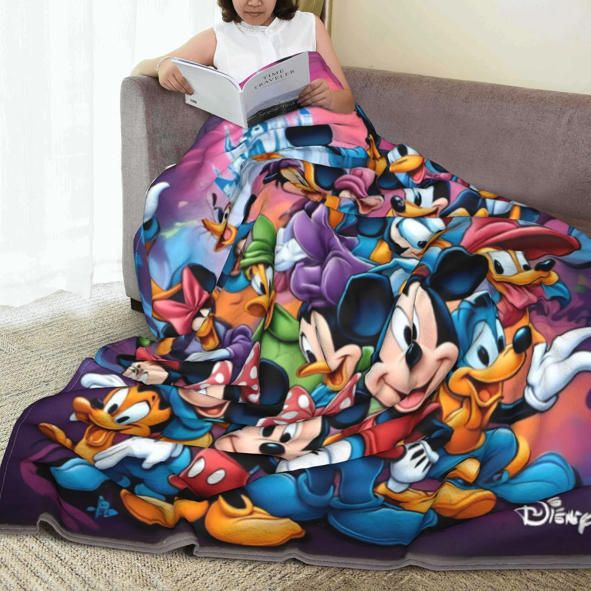 Шерстяное одеяло с Микки Маусом и Дональдом Даком Минни Гуфи Графи креативное