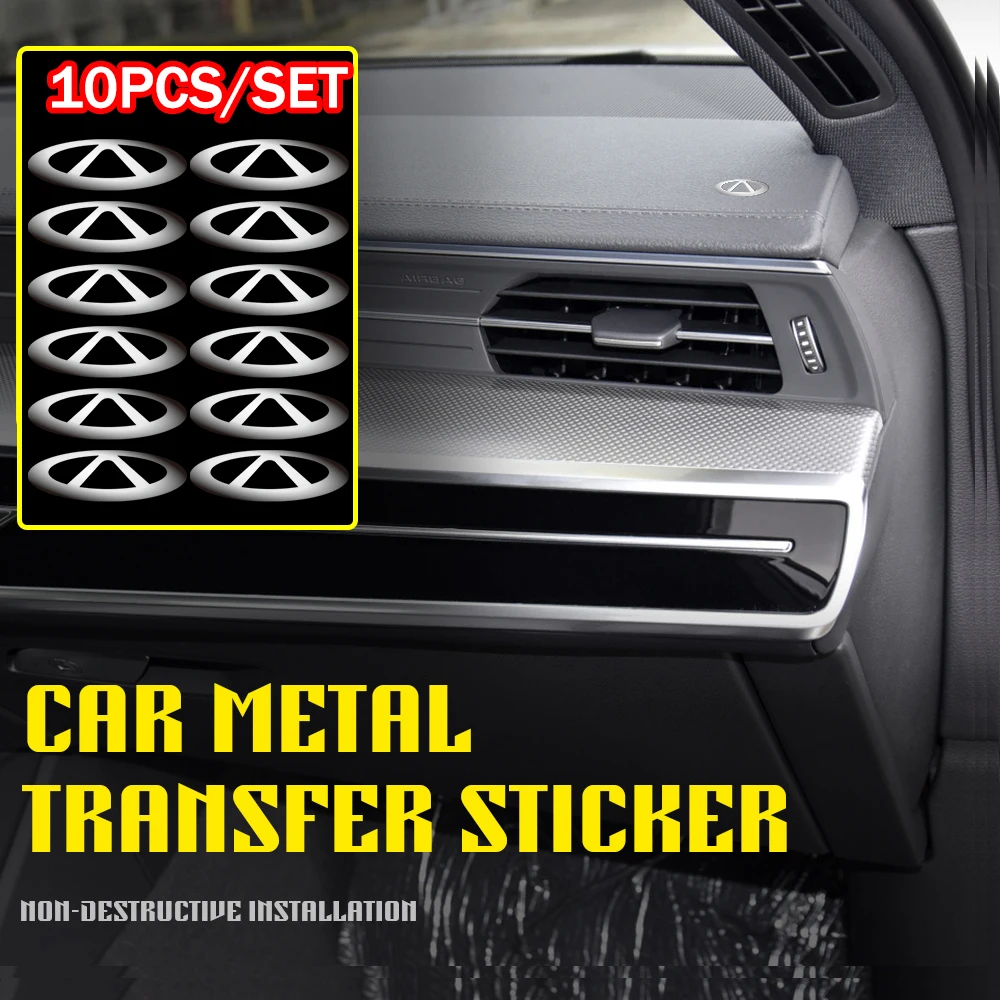 

10PCS 3D Nickel Metal Car Intierior Dashboard Decor Sticker for Chery Tiggo 7 Pro 8 4 5 3 2 T11 5X Amulet Fora QQ IQ Fulwin Ford