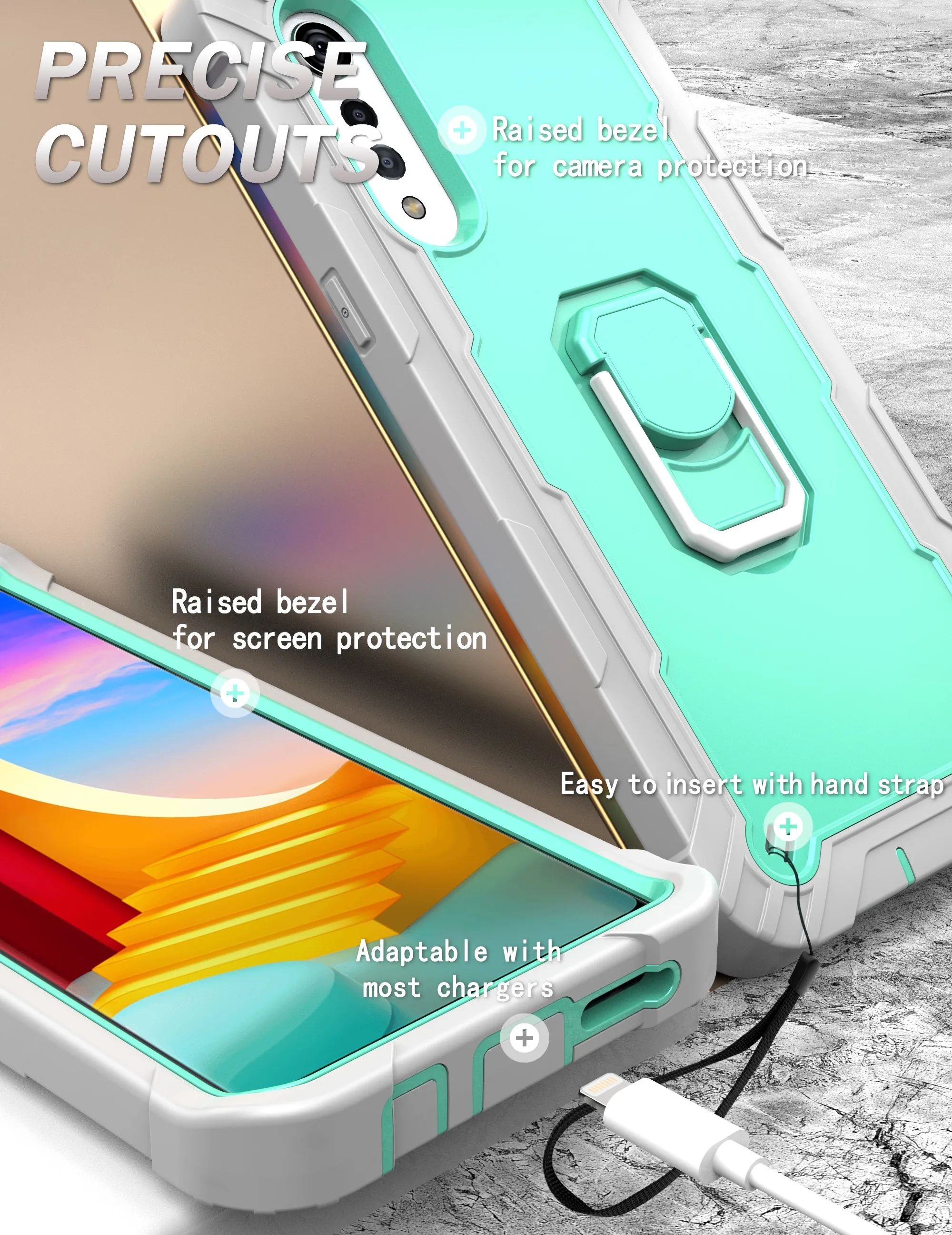 Противоударный силиконовый защитный чехол для LG Velvet с подставкой 3 в 1