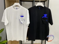 2021ss ader error small cloth blue bear t shirts high quality embroidery label blackwhite tees ader error fashion t shirt