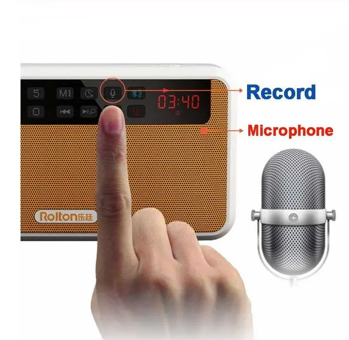 Портативная стерео Bluetooth-Колонка Rolton E500 s FM-радио с двойным гусеничным динамиком