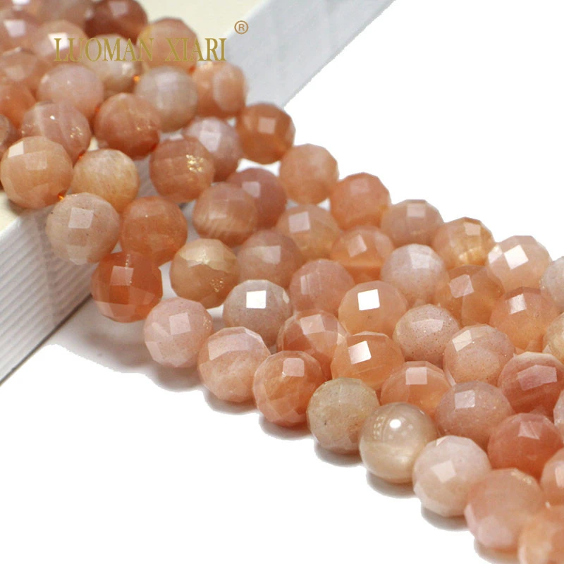 100% натуральный камень, ограненный солнцезащитный камень, круглые драгоценные камни, бусины-разделители, браслет, ожерелье 6/8/10 мм
