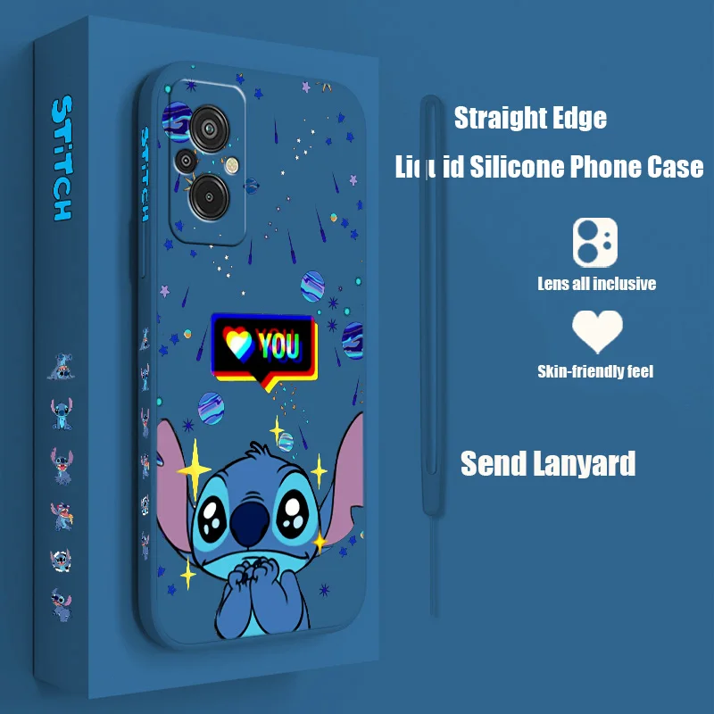 

Stitch Cute Anime Disney For Xiaomi Redmi A2 A1 12C 11A 10C 10X 9AT 9A 9C 8A 7A 6A Plus Pro Liquid Left Rope Phone Case