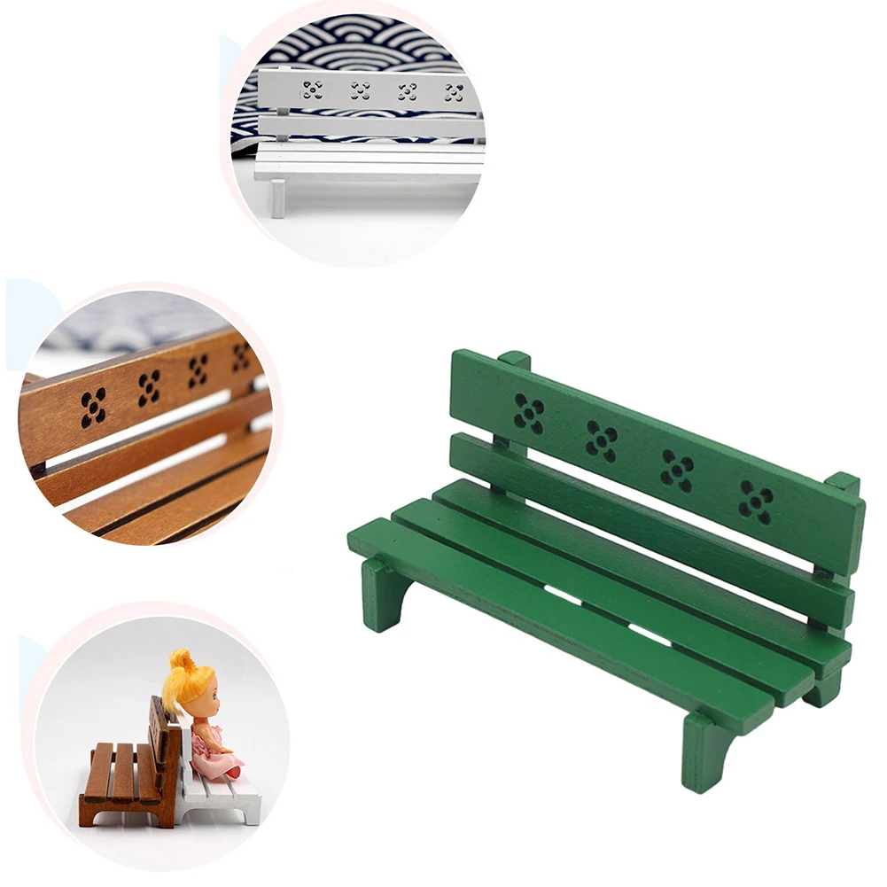 

Creative Wooden Retro P-ark Bench Decorative Ornament Miniature Decorative Ornaments Decoration Home Furniture Decoration