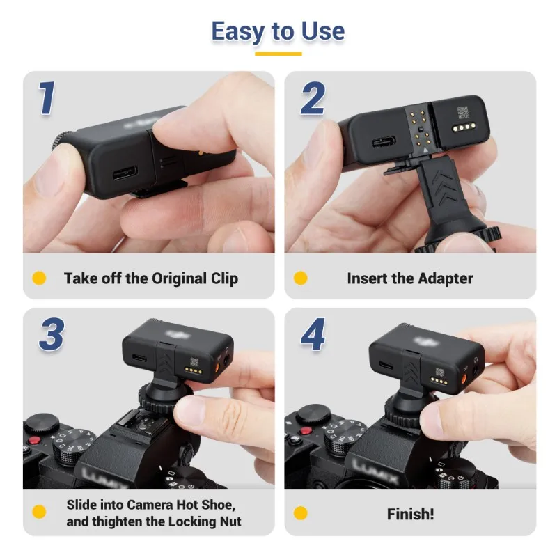 Фото Адаптер для штатива ABZZ-Tripod Thread Adapter 1/4-20 для крепления микрофона DJI на холодную площадку, для использования на штативах, кейгах и на горячей площадке камеры. №1