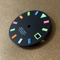 nh35a dial colorful watch faces replacement 28 5mm luminous literal watch dial for nh35a movement
